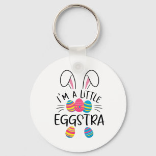 I’m A Little Eggstra Funny Easter Bunny Cute Kids Key Ring