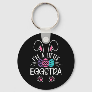 I’m A Little Eggstra Funny Easter Bunny Cute Kids  Key Ring