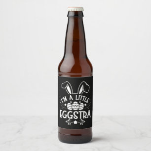 I’m A Little Eggstra Funny Rabbit Easter Bunny Beer Bottle Label