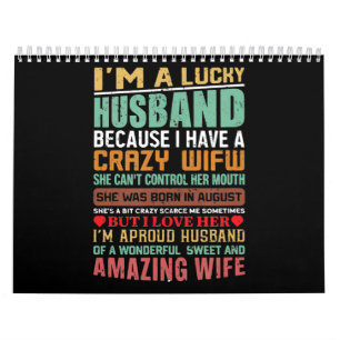 I’m A Lucky Husband Gift For Wife Lovers Calendar