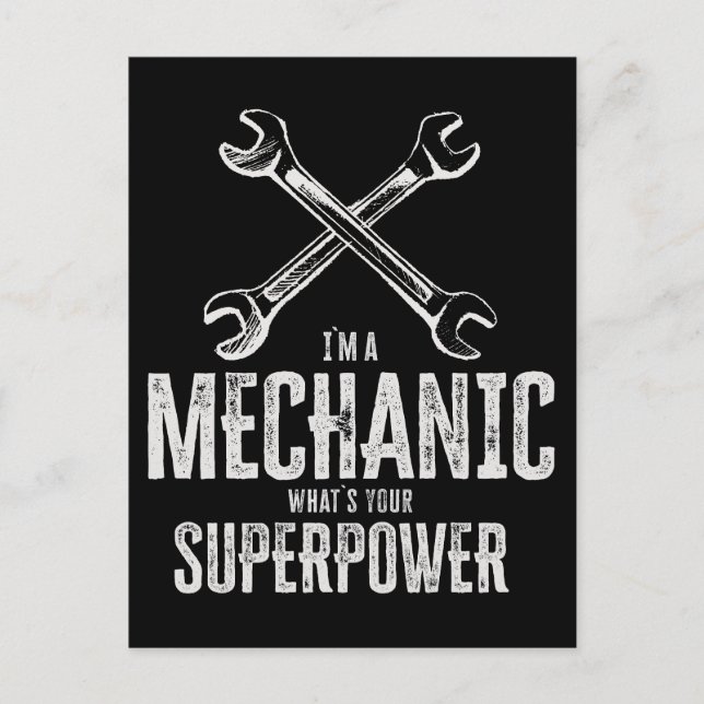 I`m a mechanic, what`s your superpower Funny Postcard (Front)