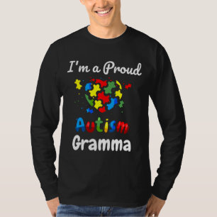 I M A Proud Autism Gramma Mum Women Heart T-Shirt