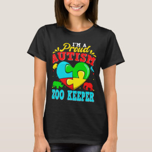 I M A Proud Autism Zoo Keeper Puzzle Heart Autisti T-Shirt