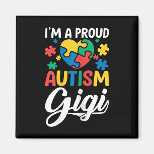 I M A Proud Gigi Love Heart Autism Awareness Puzzl Magnet
