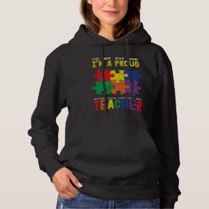 I M A Proud Teacher Autistic Kids Autism Awareness Hoodie