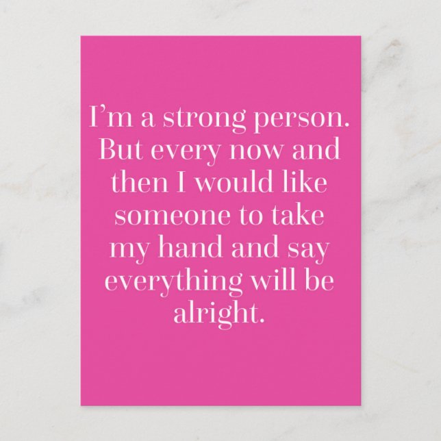 I’m A Strong Person Quote Postcard (Front)