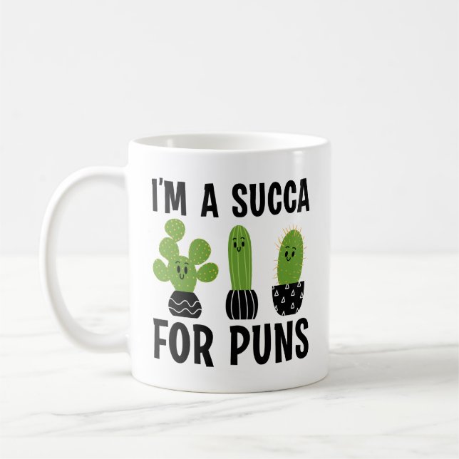 I’m A Succa For Puns Coffee Mug (Left)