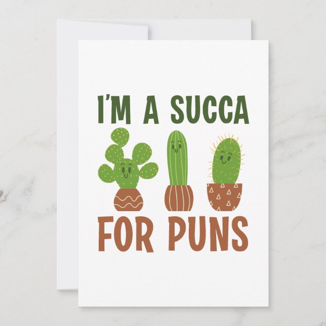 I’m A Succa For Puns Thank You Card (Front)
