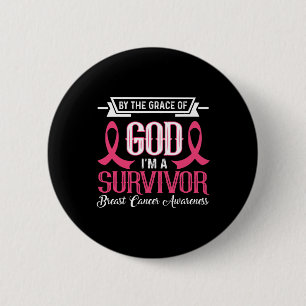 I’m A Survivor Breast Cancer Awareness Pink Ribbon 6 Cm Round Badge