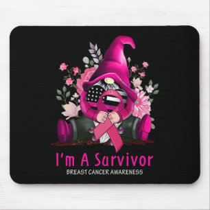 I’m A Survivor Gnome Pink Ribbon Breast Cancer Awa Mouse Pad