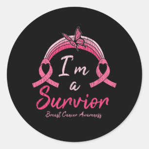 I’m A Survivor Warrior Breast Cancer Awareness Classic Round Sticker