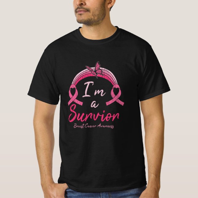 I’m A Survivor Warrior Breast Cancer Awareness T-Shirt (Front)