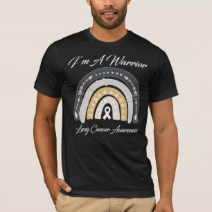 I’m A Warrior Lung Cancer Awareness White Ribbon T-Shirt