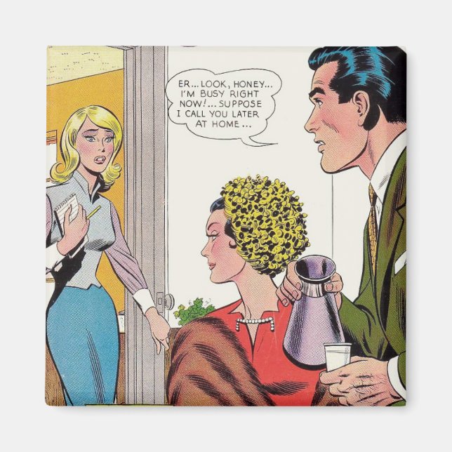 “I’m Busy Right Now” Retro-Style Magnet (Front)