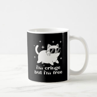 I’m Cringe But I’m Free Funny Sunglasses Cat Mug