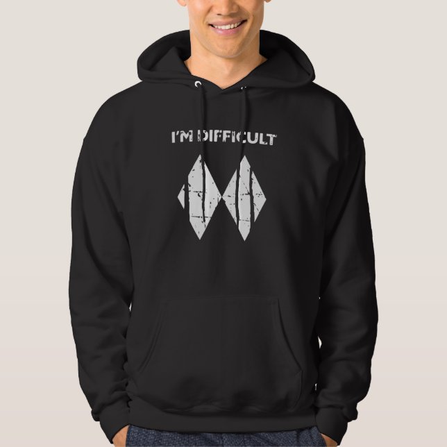 I m Difficult Double Black Ski Snowboard Hoodie (Front)