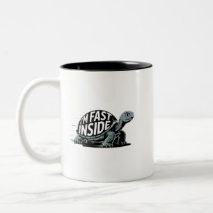 I’m Fast Inside Funny Turtle Humour Two-Tone Coffee Mug