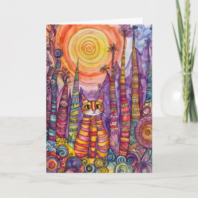 I’m Feline Fine Cat Greeting Card (Front)