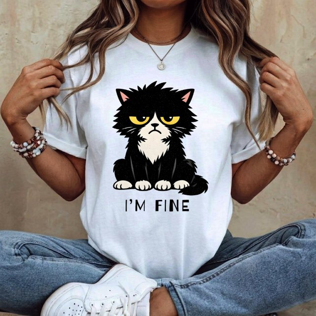 I’m Fine - Funny cat T-Shirt (Creator Uploaded)