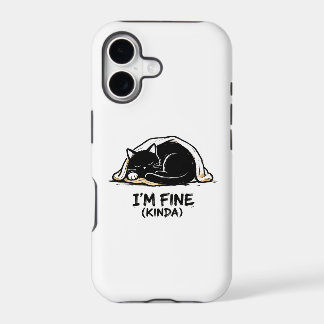 I’M FINE (KINDA)” Cozy Black Cat Graffiti iPhone C