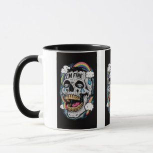 I’m Fine Skull Art – Dark & Colorful Design Mug