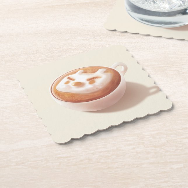 I’m Foaming With Feelings – Coffee Art Paper Coaster (Angled)
