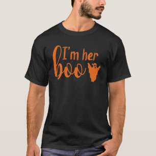 I’m Her Boo   Orange Text Couples Halloween T-Shirt