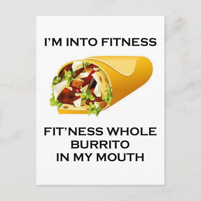 I’m Into Fitness Burrito Holiday Postcard (Front)