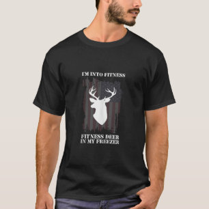 I M Into Fitness Fit Ness Deer Amarican Flag Deer T-Shirt