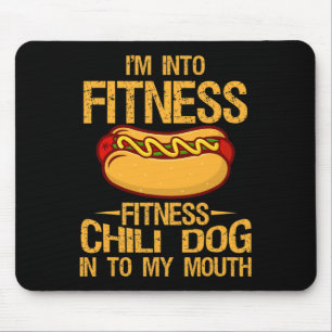 I M Into Fitness Gym Workouts Vintage Chilli Dog I Mouse Pad