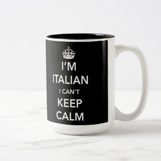 I‘m Italian and I Can’t Keep Calm Two-Tone Coffee Mug