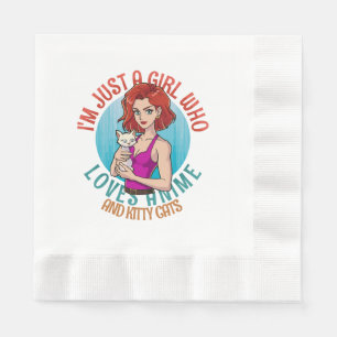 I m Just a Girl Who Loves Cats Napkin