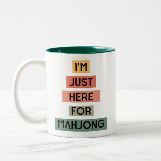 I’m Just Here for Mahjong Two-Tone Coffee Mug (Left)