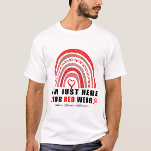 I´m Just Here For Red Wear' Rainbow Heart Disease T-Shirt