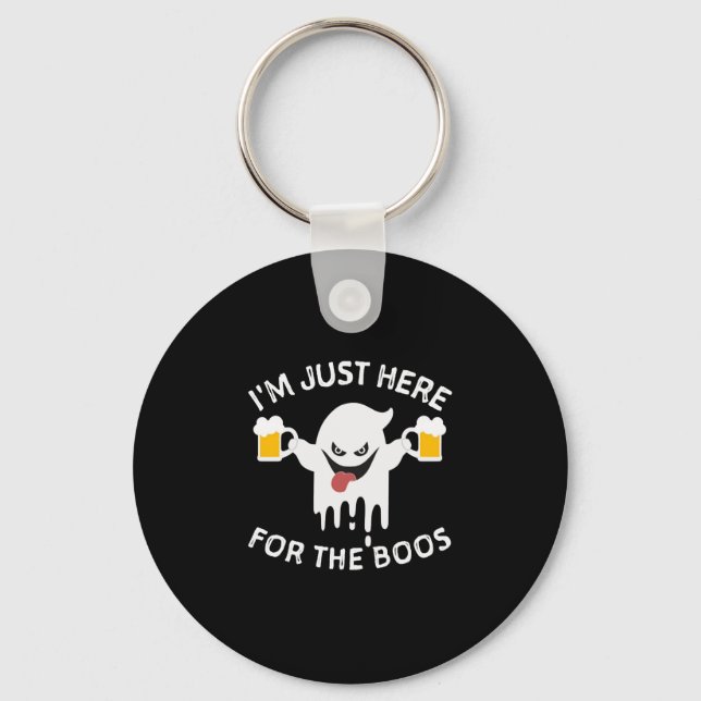 I m Just Here For The Boos Funny Halloween Key Ring (Front)