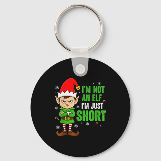 I’m Just Short Funny Elf Christmas  Key Ring (Front)