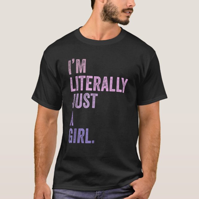 I m literally just a girl cute coquette bows girl T-Shirt (Front)