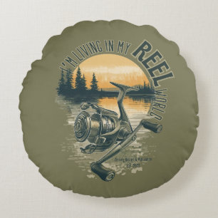 I’m Living in My Funny Fisherman Gift Outdoor Round Cushion