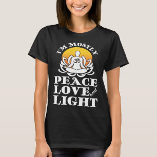 I m Mostly Peace Love And Light Retro Yoga Namast T-Shirt