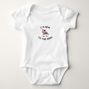 I’m New to the Herd Baby Bodysuit Funny Cow