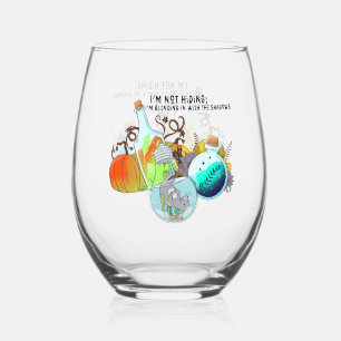 I’m not hiding; I’m blending in funny Stemless Wine Glass