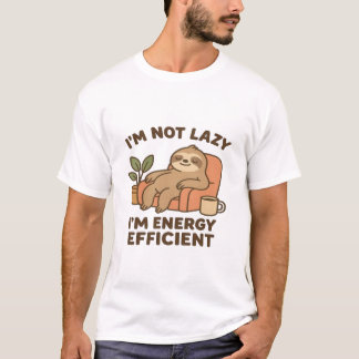 I’m Not Lazy, I’m Energy Efficient –Funny & Sloth T-Shirt