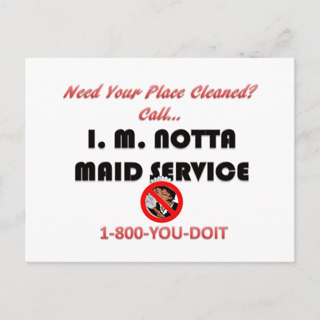 I.M. Notta Maid Service Postcard (Front)