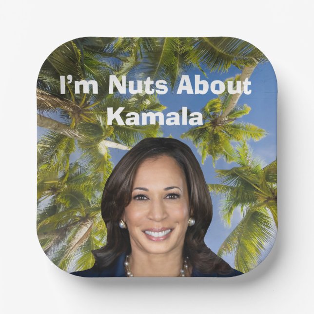 I’m Nuts About Kamala Paper Plate (Front)