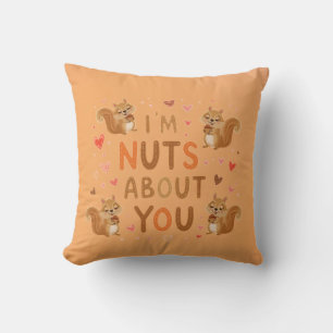 I’m Nuts About You Pillow – Cute Squirrel Cushion
