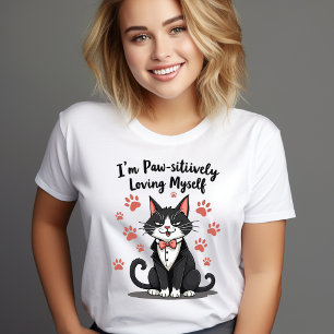 I’m Paw-sitively Loving Myself – Tuxedo Cat Tri-Blend Shirt