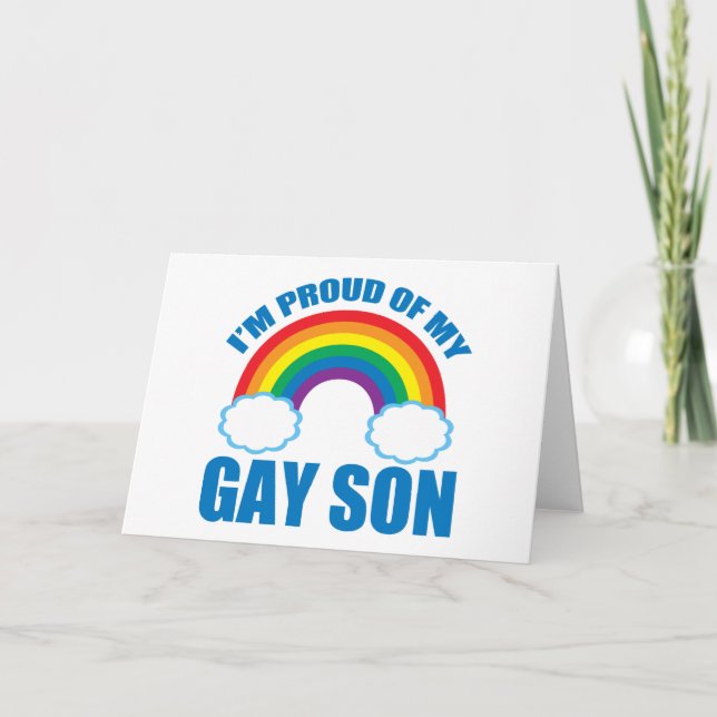 I’m Proud of My Gay Son LGBTQ Mum Dad Parent Card (Front)