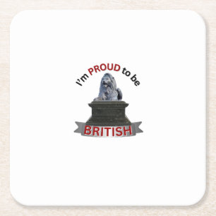 I’m Proud to be British Square Paper Coaster