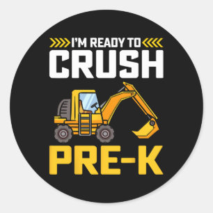 I’m Ready To Crush Pre-k Construction 100th Day Of Classic Round Sticker