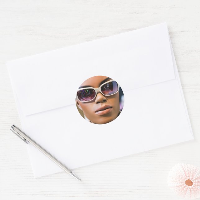 I’m real beautiful classic round sticker (Envelope)